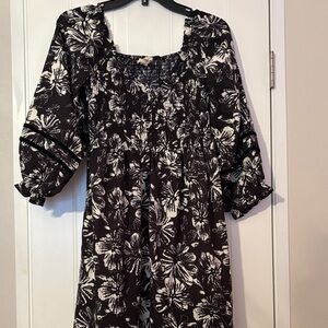 Umgee Monochrome Floral Midi Dress